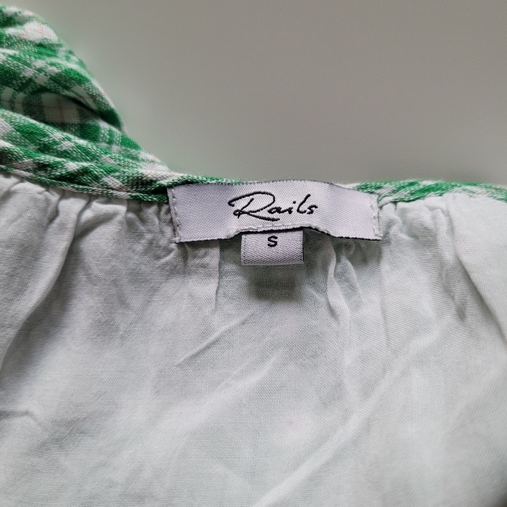 Rails Ari green plaid linen drop waist dress - Picture 3 of 9